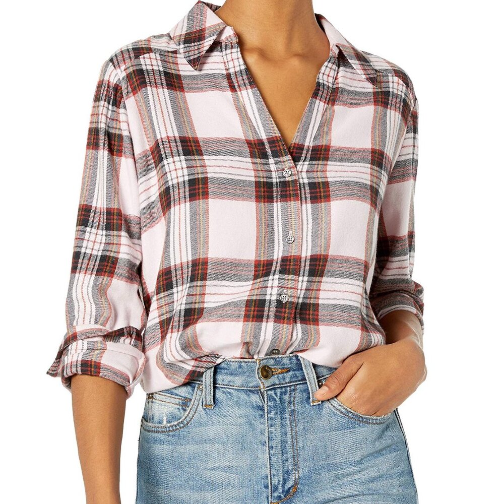 PAIGE Davlyn Flannel Shirt in Bright Blush